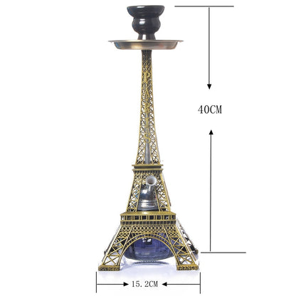 Eiffel Tower Arabian Shisha Double Pipe Hookah Set